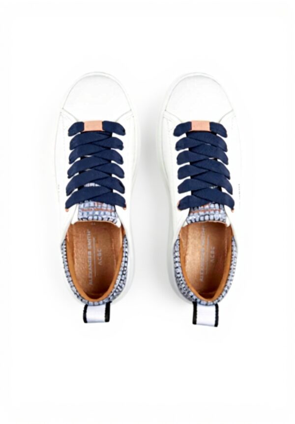 Baskets femme Alexander Smith Eco-Wembley Blanc Dark Avio
