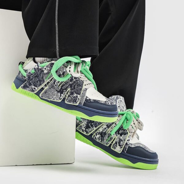 Baskets Chunky Plateforme MiaZane Mesh Cuir Homme Femme-4