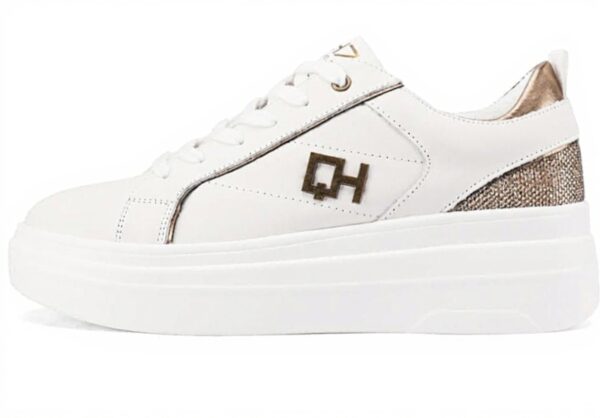 Baskets en cuir QUEEN HELENA platform femmes QH8001 beige