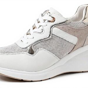 Baskets femme QUEEN HELENA cuir compensé casual QH7014