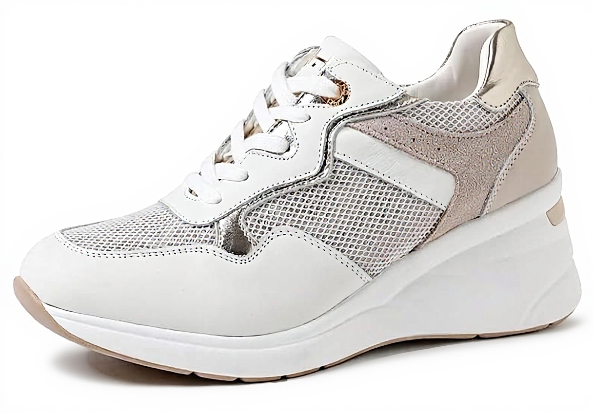 Baskets femme QUEEN HELENA cuir compensé casual QH7014