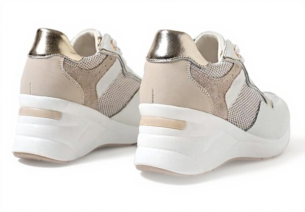 Baskets femme QUEEN HELENA cuir compensé casual QH7014