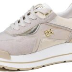 Baskets en Cuir QUEEN HELENA Platform Femmes Confortable-0