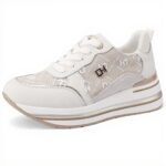 Baskets en cuir QUEEN HELENA compensées casual femmes QH9012