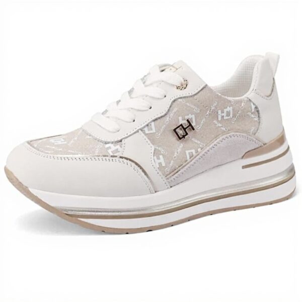 Baskets en cuir QUEEN HELENA compensées casual femmes QH9012