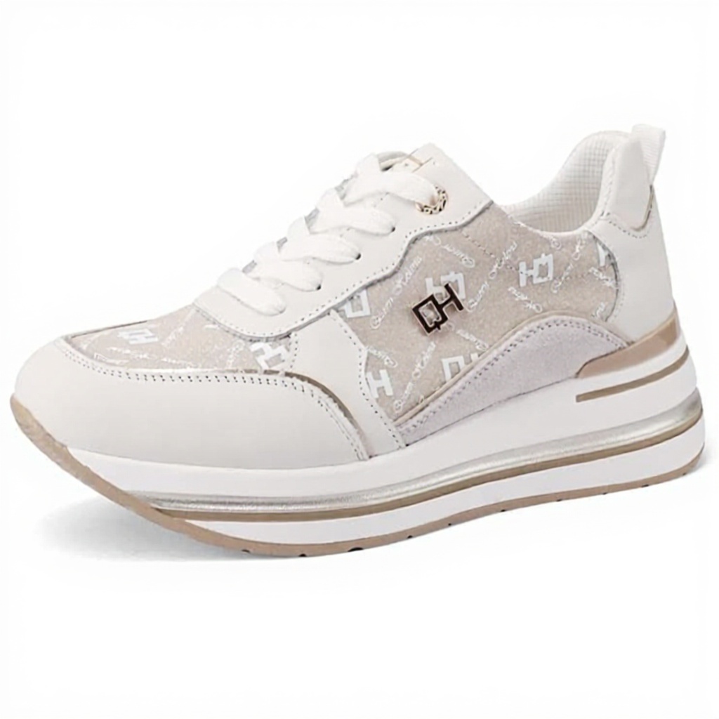 Baskets en cuir QUEEN HELENA compensées casual femmes QH9012