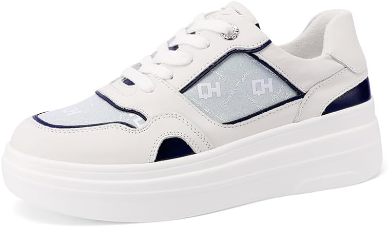 Baskets en cuir véritable QUEEN HELENA platform casual-0