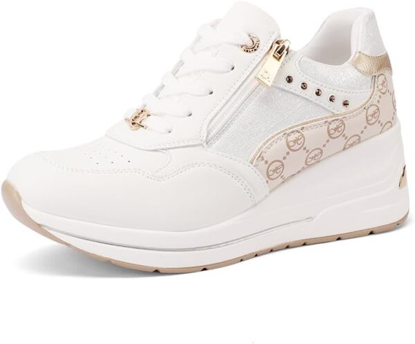 Baskets Platform QUEEN HELENA Femmes Similicuir Blanc-0