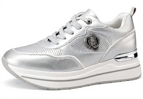 Baskets QUEEN HELENA compensées similicuir femme casual