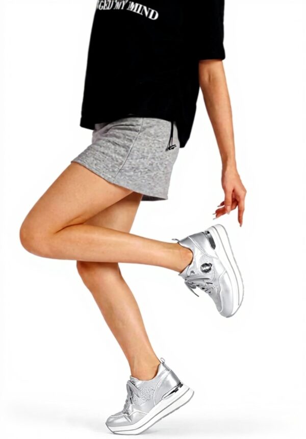 Baskets QUEEN HELENA compensées similicuir femme casual