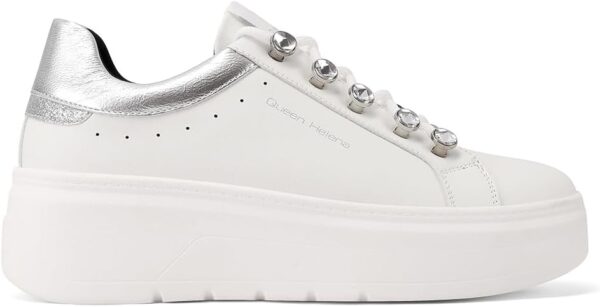 Baskets Platform QUEEN HELENA Femmes Similicuir Blanc Argent-3