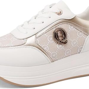 Baskets QUEEN HELENA Platform Sneakers légères Femmes Blanc-0