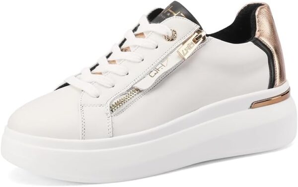 Baskets en cuir QUEEN HELENA QH8003 plateforme femme-0