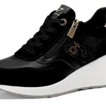 Baskets femme QUEEN HELENA cuir semelle compensée QH8010