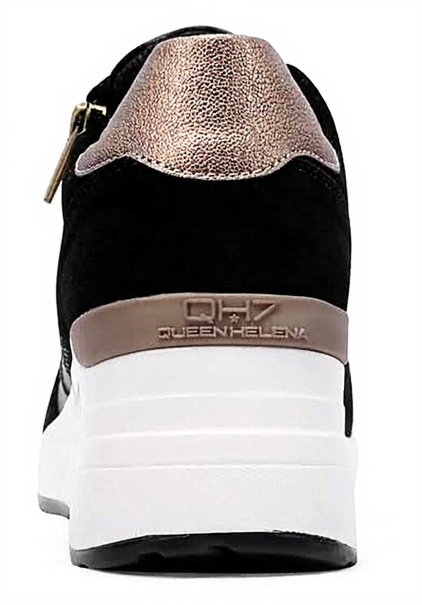 Baskets femme QUEEN HELENA cuir semelle compensée QH8010