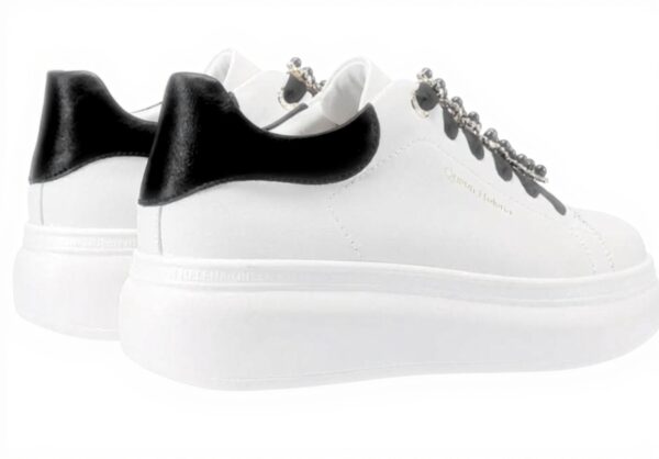 Baskets QUEEN HELENA Platform Perles Femme Cuir Synthétique