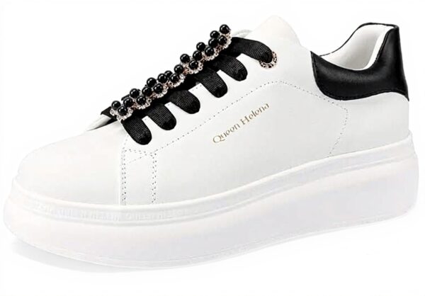 Baskets QUEEN HELENA Platform Perles Femme Cuir Synthétique