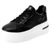 Baskets QUEEN HELENA Platform Confortable Femme Noir Blanc