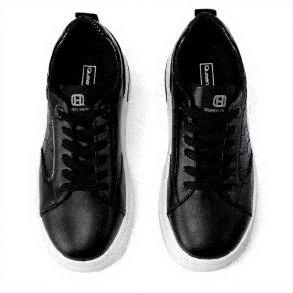 Baskets QUEEN HELENA Platform Confortable Femme Noir Blanc