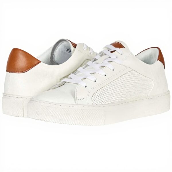 Steve Madden Finlande Basket Homme Cuir Blanc Cognac