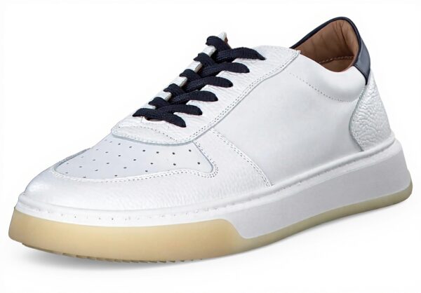 Baskets homme Harrow cuir blanc bleu Alexander Smith