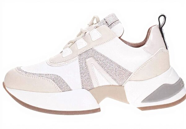 Baskets Marble Blanc et Or Paillettes Alexander Smith Femme