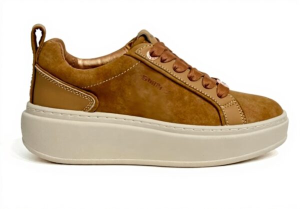 Baskets ALEXANDER SMITH X Stone Cognac daim minimaliste