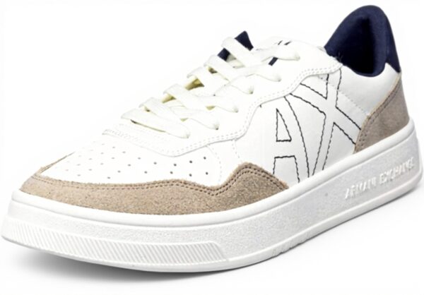 Baskets Armani Exchange Daim Blanc Cassé Beige Homme