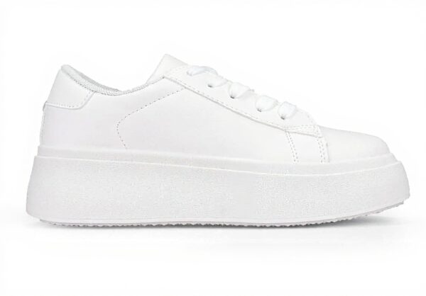 Baskets BOSANOVA Blanc Cuir Végétalien Semelle Plateforme