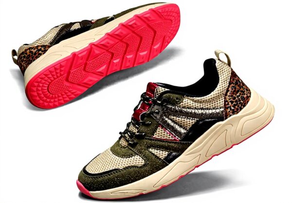 Baskets mode femme LUCKY STEP plateforme léopard confort