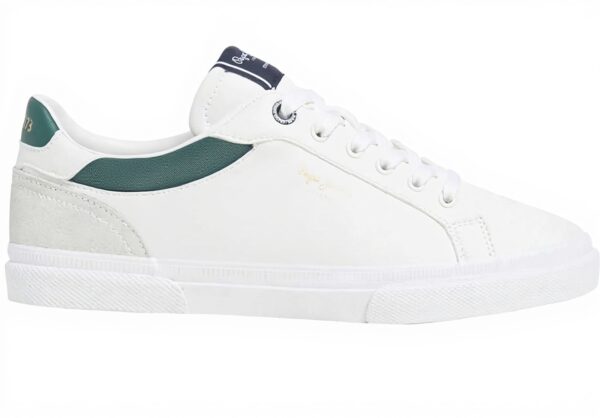 Pepe Jeans Baskets Cuir Blanc Tribunal De Kenton Homme
