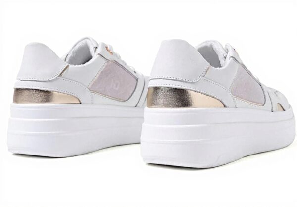 Baskets femme QUEEN HELENA cuir blanc confort casual
