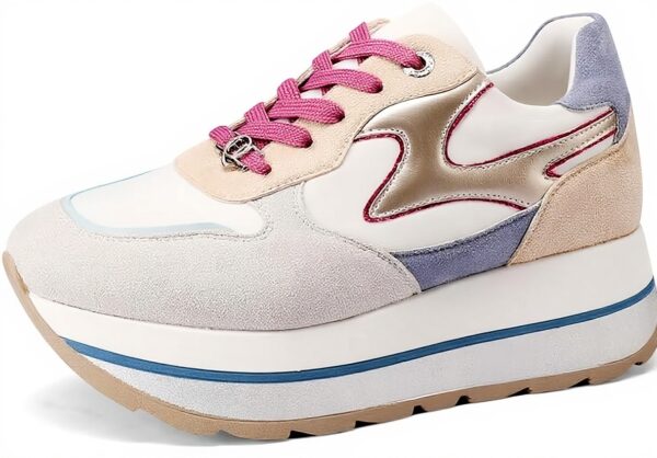 QUEEN HELENA Baskets Platform Femmes Similicuir Confortable