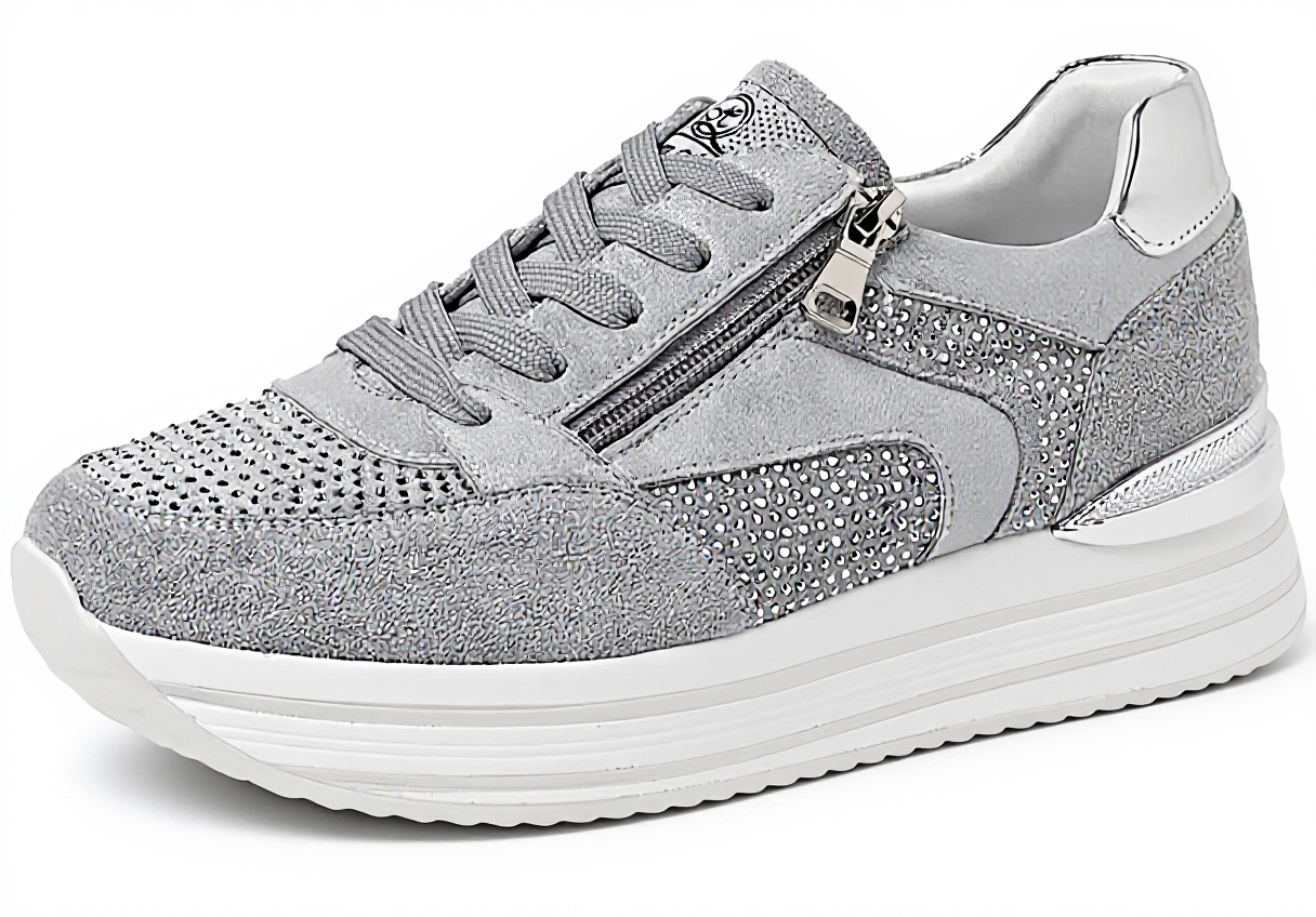 Baskets QUEEN HELENA plateforme femme en similicuir vert