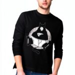 T-shirt chat pizza coton homme design humour taille couleur-0