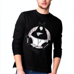 T-shirt chat pizza coton homme design humour taille couleur-0