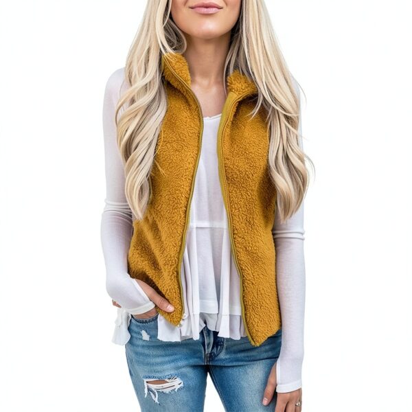 Manteau sans manche femme Generic léger chaud coupe-vent-2