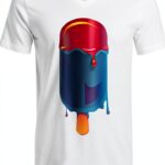 T-shirt col V homme coton peigné gris noir blanc tailles-0