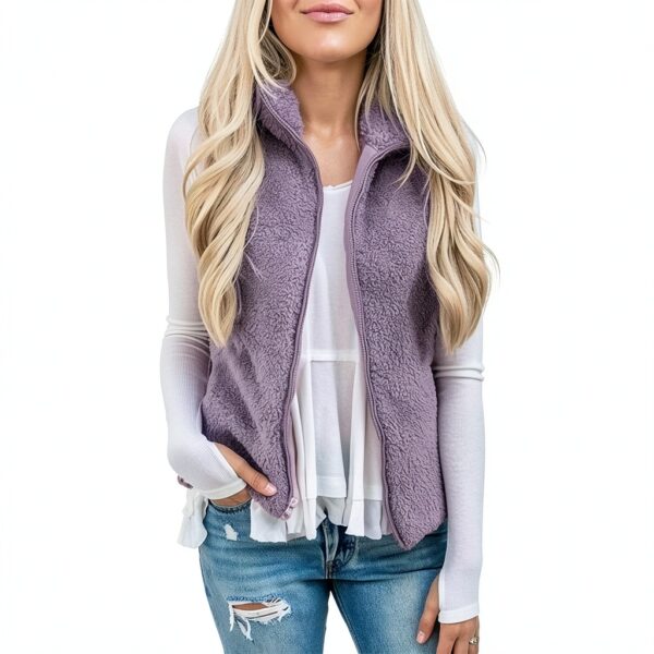 Manteau sans manche femme Generic léger chaud coupe-vent-2