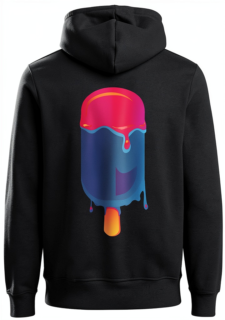 Sweat-shirt à capuche noir porté par un homme en plein air, montrant la coupe normale et la capuche