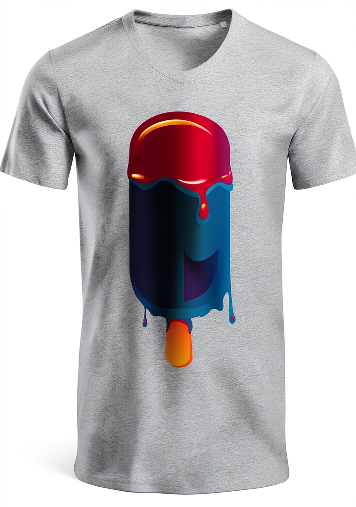 T-shirt col V homme en coton peigné, vue de face sur mannequin