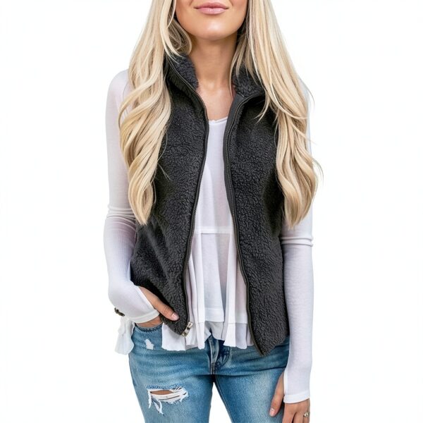 Manteau sans manche femme Generic léger chaud coupe-vent-2
