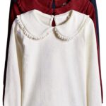 T-shirt fille Next Navy Dark Red Cream essentiels assortis-0