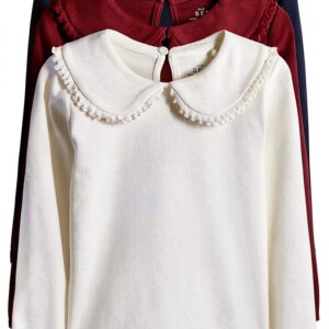 T-shirt fille Next Navy Dark Red Cream essentiels assortis-0