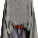 Pull tricoté femme floral vintage confortable col rond-0