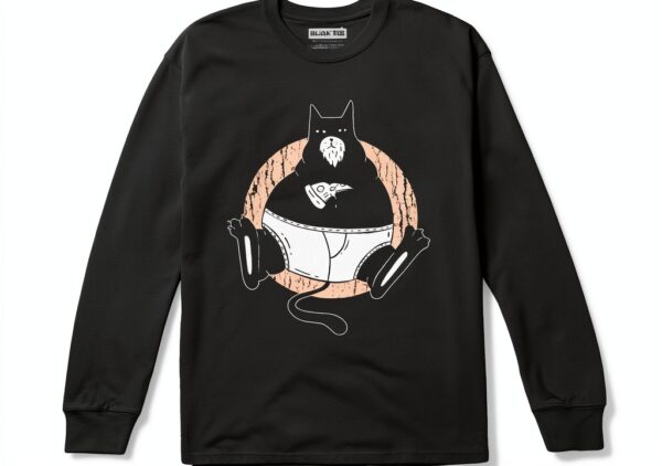 T-shirt chat pizza coton homme design humour taille couleur-1