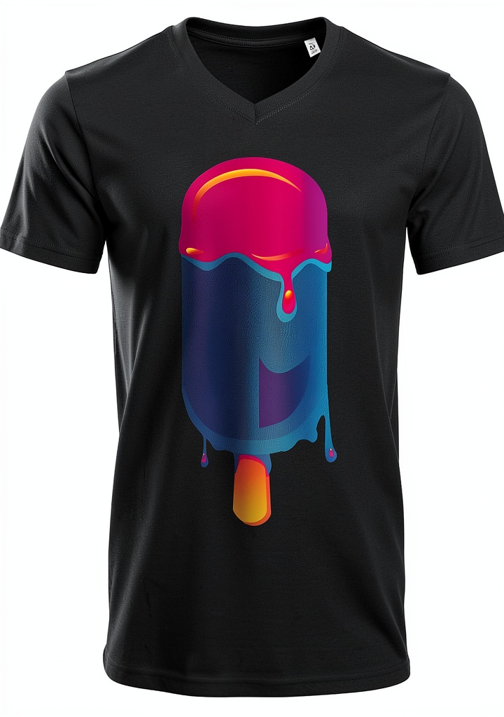 T-shirt col V homme en coton peigné, vue de face sur mannequin