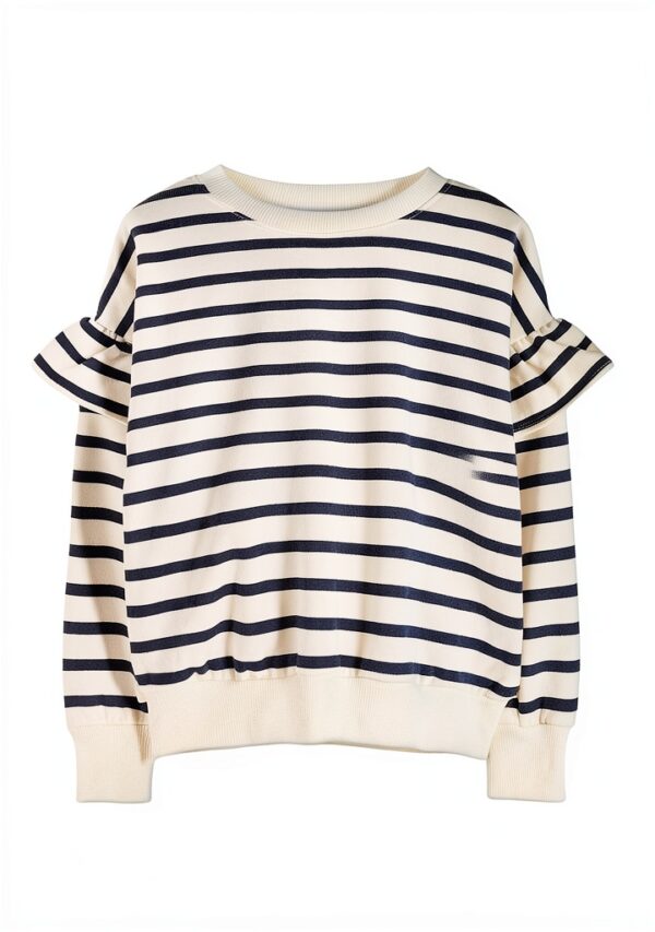 Pyjama fille Next rayures crème bleu marine taille 5 à 12-2