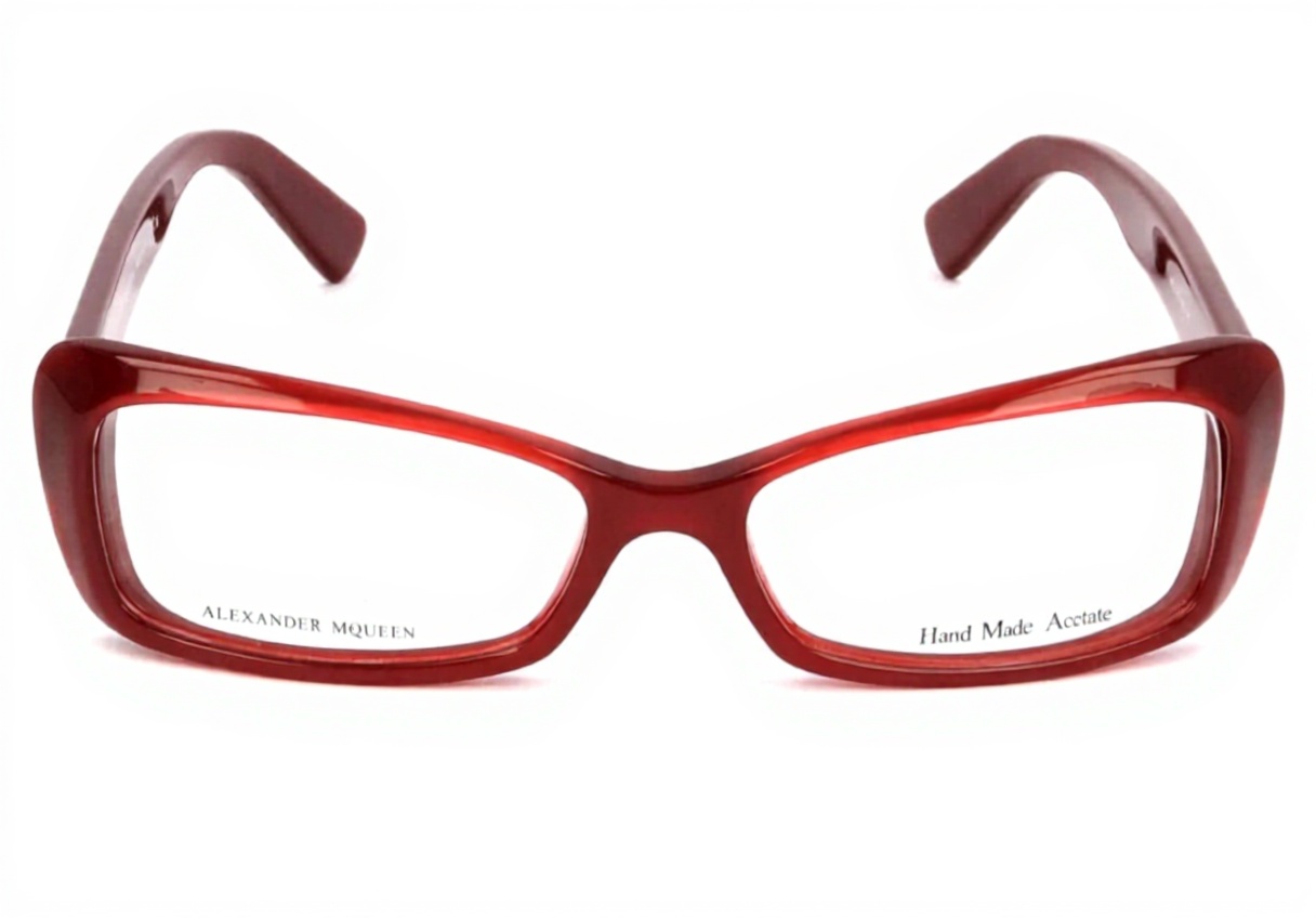 Cadre Alexander McQueen AMQ 4184_E5B bordeaux 53 mm sur un vidéoprojecteur