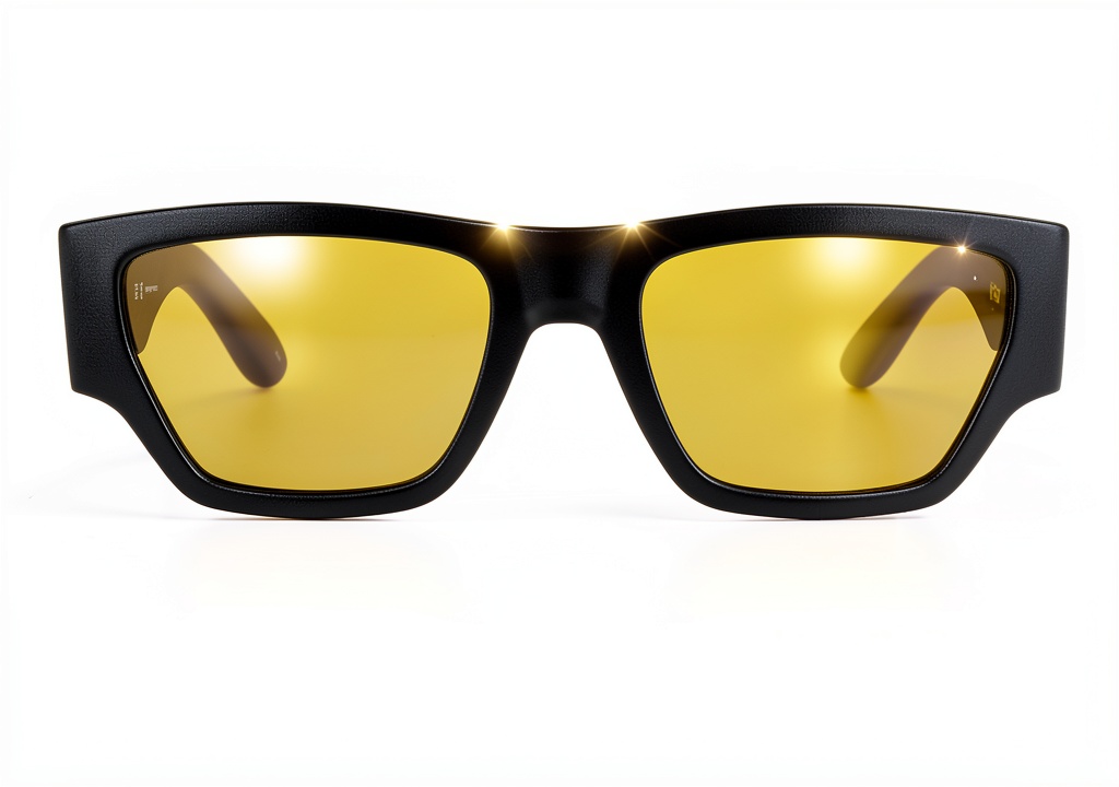 'Lunettes de soleil Alexander McQueen AM0393S gris-jaune sur un fond neutre'